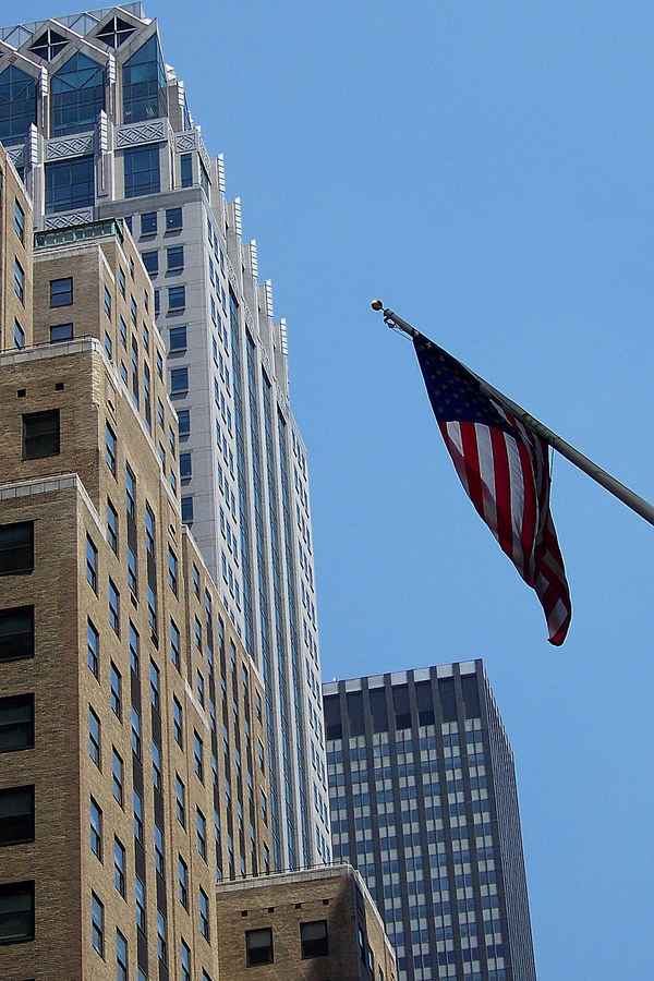 NY, Wolkenkratzer und Sternenbanner