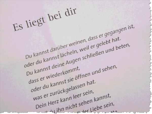 Du kannst... (an Trauernde)