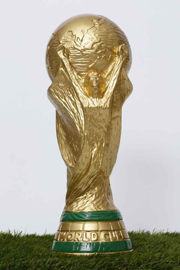 WM Pokal (Replik!) auf Rasen