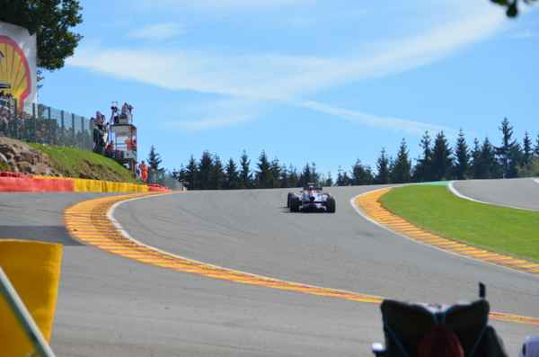 Seb Vettel in Eau Rouge, Spa Francorchamps 2012