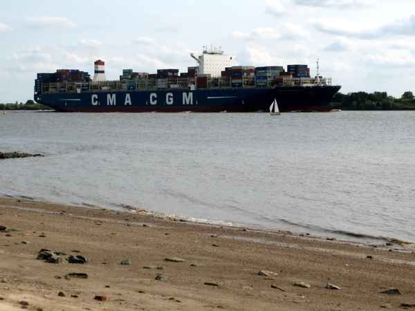Frachter auf der Elbe