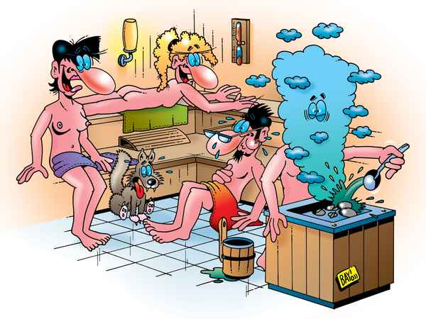 In der Sauna!