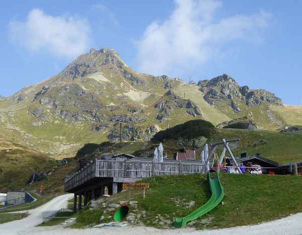 Touristenhütte in den Alpen