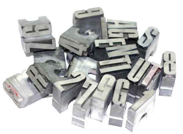 Bleisatz, Buchstaben, Druck