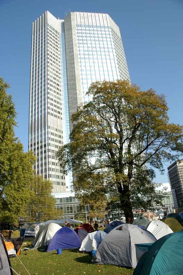 Camp von Occupy Frankfurt vor der EZB