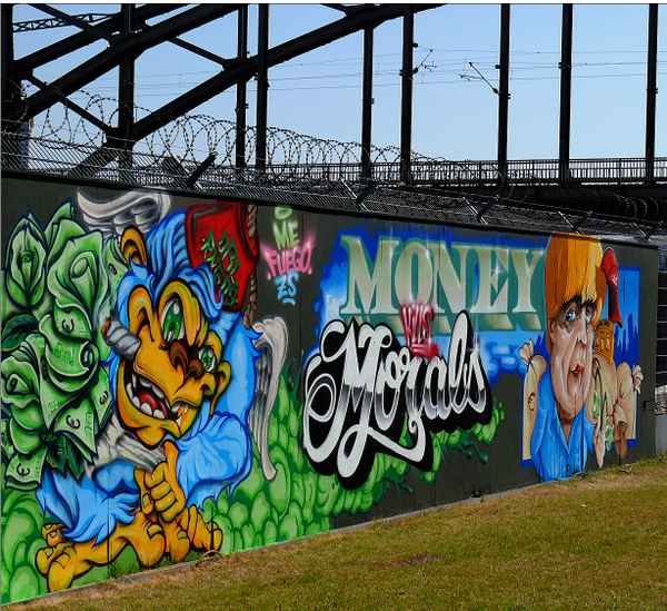 Graffity an Baustelle der EZB ....