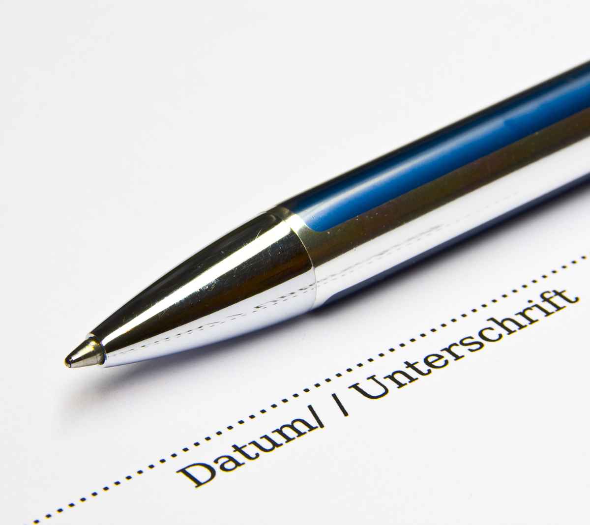 Vertrag zur Unterschrift